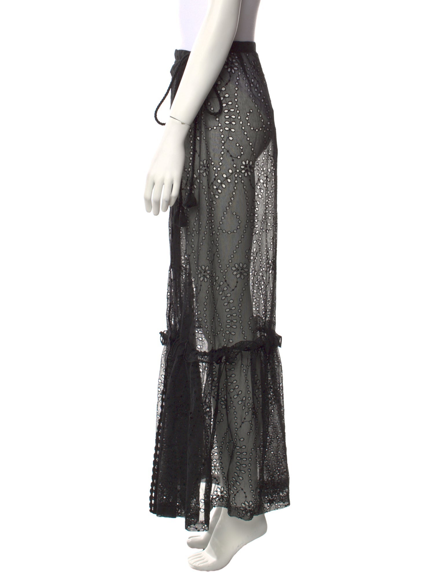 Pinko Mesh Accents Long Skirt