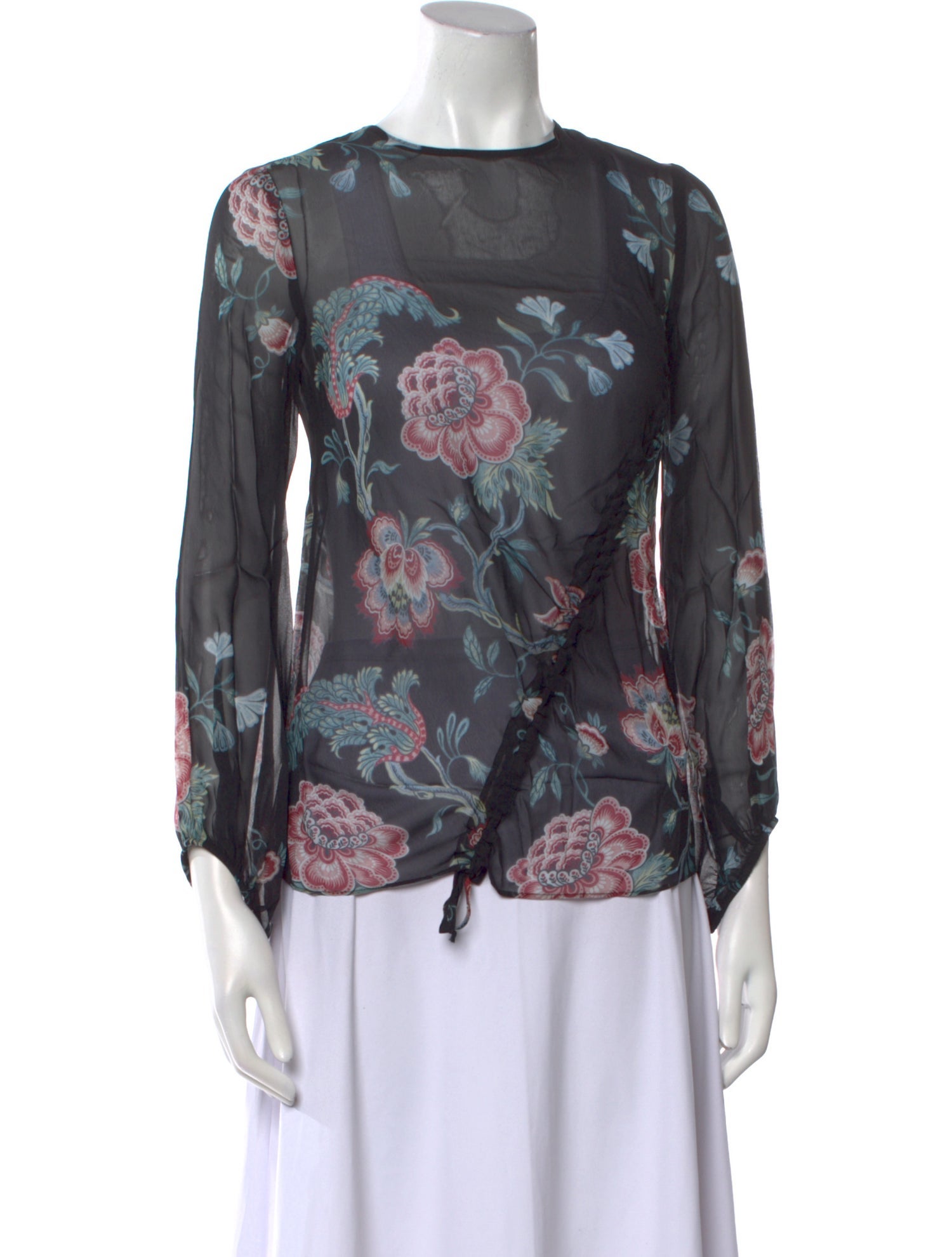 Pinko Floral Print Scoop Neck Blouse w/ Tags