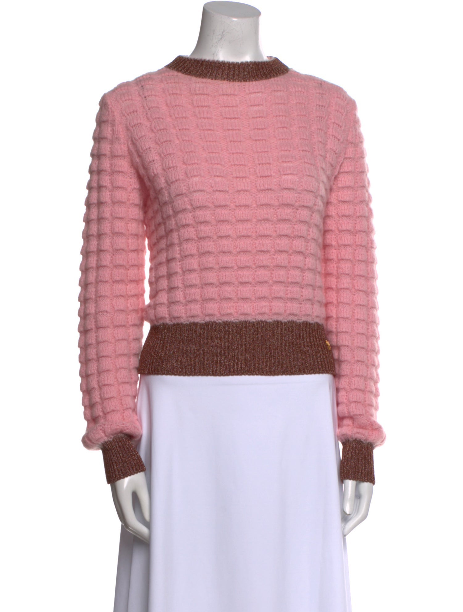 Pinko Colorblock Pattern Crew Neck Sweater