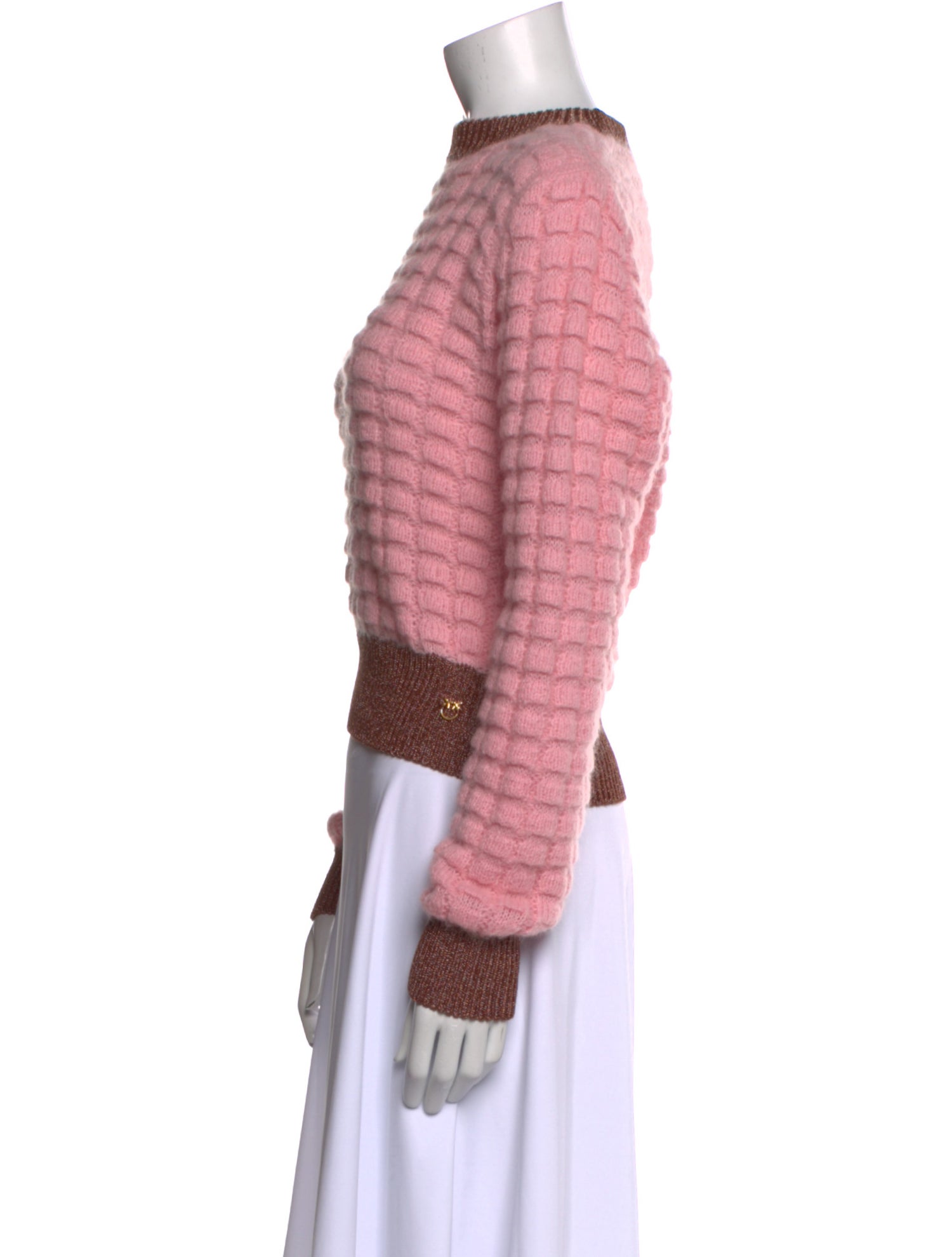 Pinko Colorblock Pattern Crew Neck Sweater