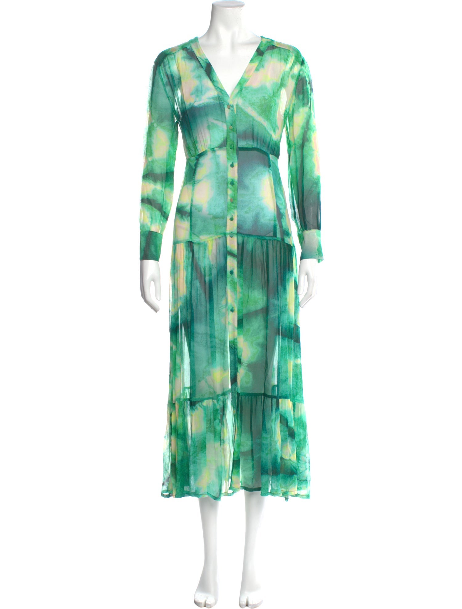 Pinko Tie-Dye Print Long Dress