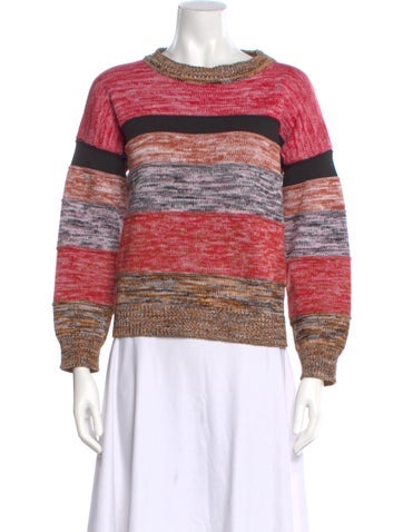 Pre-owned Pinko Striped Crew Neck Sweater In Pink