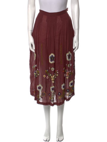 Persaman New York Skirts Floral Print Midi Length Skirt XS