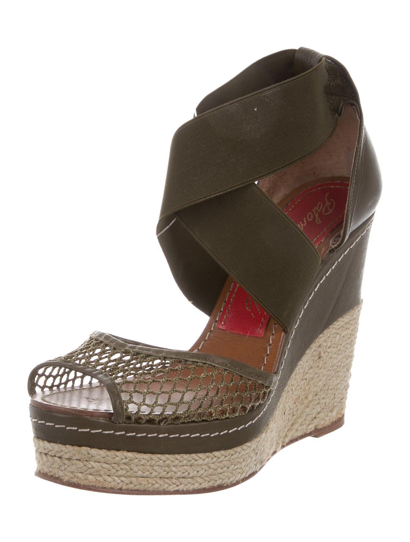 mesh wedge sandals