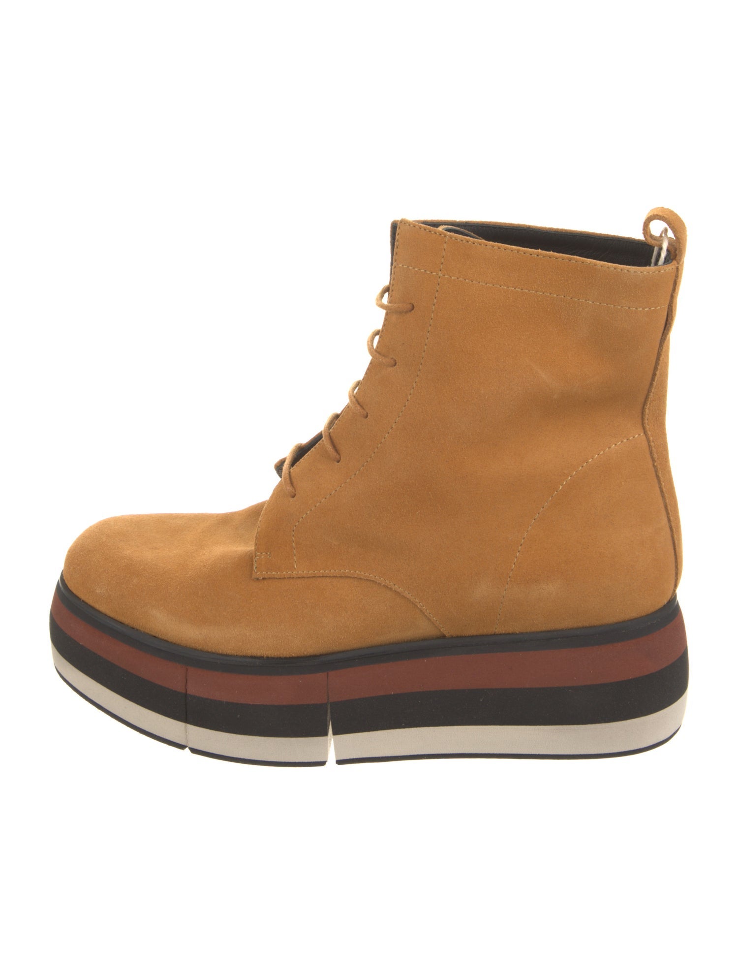 Paloma Barceló Suede Colorblock Pattern Lace-Up Boots