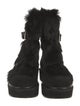 Paloma Barceló Suede Fur Trim Lace-Up Boots