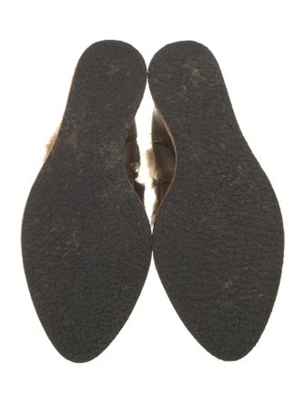 Paloma Barceló Leather Fur Trim Lace-Up Boots