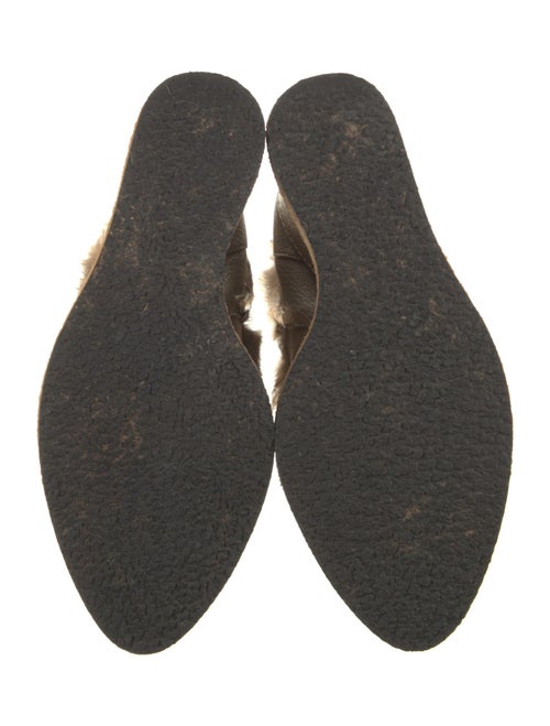 Paloma Barceló Leather Fur Trim Lace-Up Boots