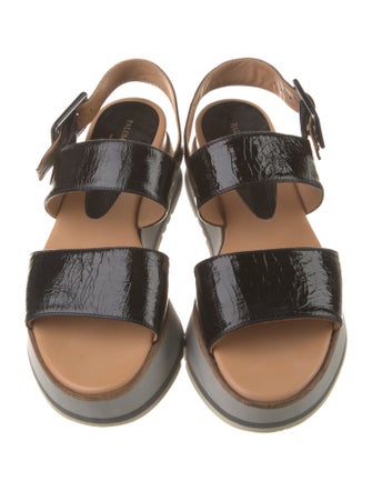 Paloma Barceló Patent Leather Slingback Sandals
