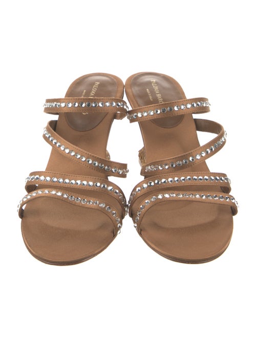 Paloma Barceló Satin Crystal Embellishments Slides