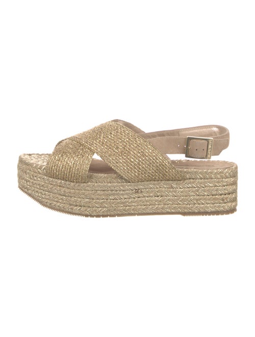 Paloma Barceló Straw Glitter Accents Espadrilles
