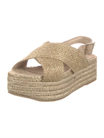 Paloma Barceló Straw Glitter Accents Espadrilles