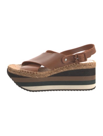 Paloma Barceló Leather Striped Espadrilles
