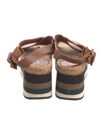 Paloma Barceló Leather Striped Espadrilles
