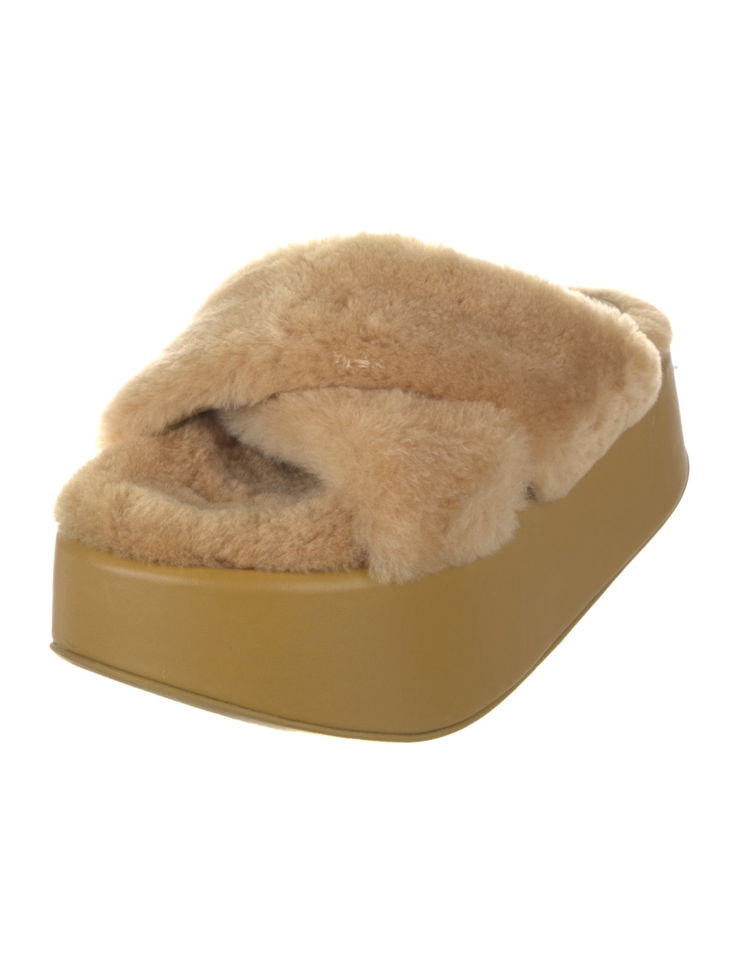 Paloma Barceló Leather Fur Trim Slides