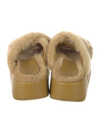 Paloma Barceló Leather Fur Trim Slides