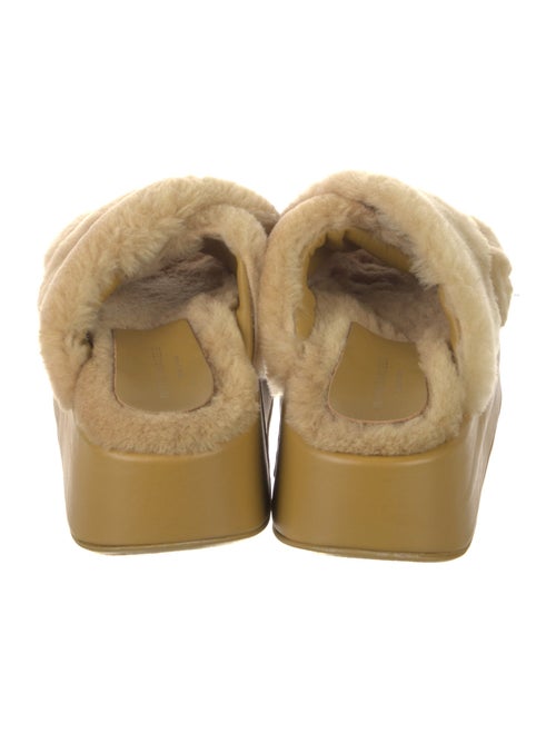 Paloma Barceló Leather Fur Trim Slides