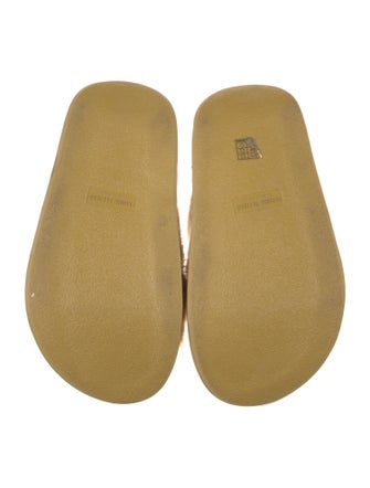 Paloma Barceló Leather Fur Trim Slides