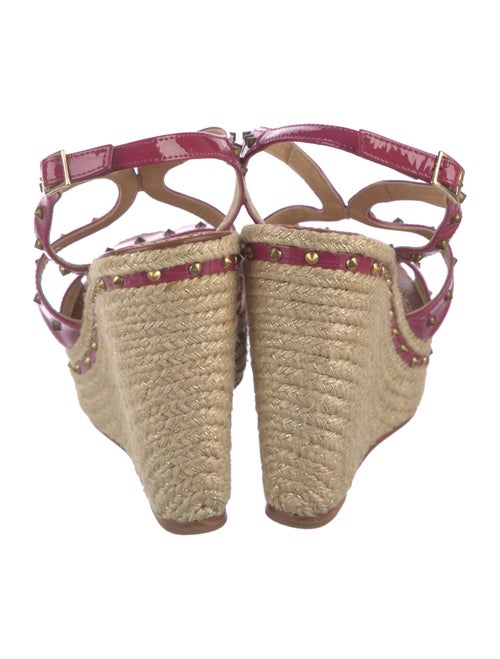 Paloma Barceló Patent Leather Studded Accents Espadrilles