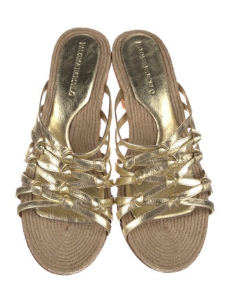 Paloma Barceló Leather Cutout Accent Slides