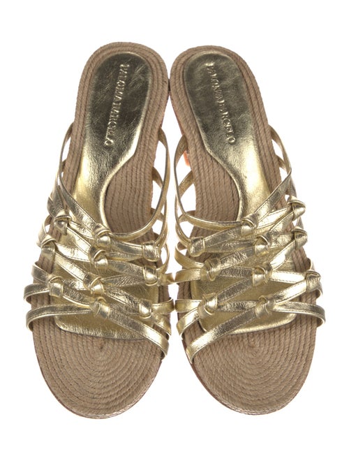 Paloma Barceló Leather Cutout Accent Slides