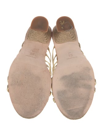 Paloma Barceló Leather Cutout Accent Slides