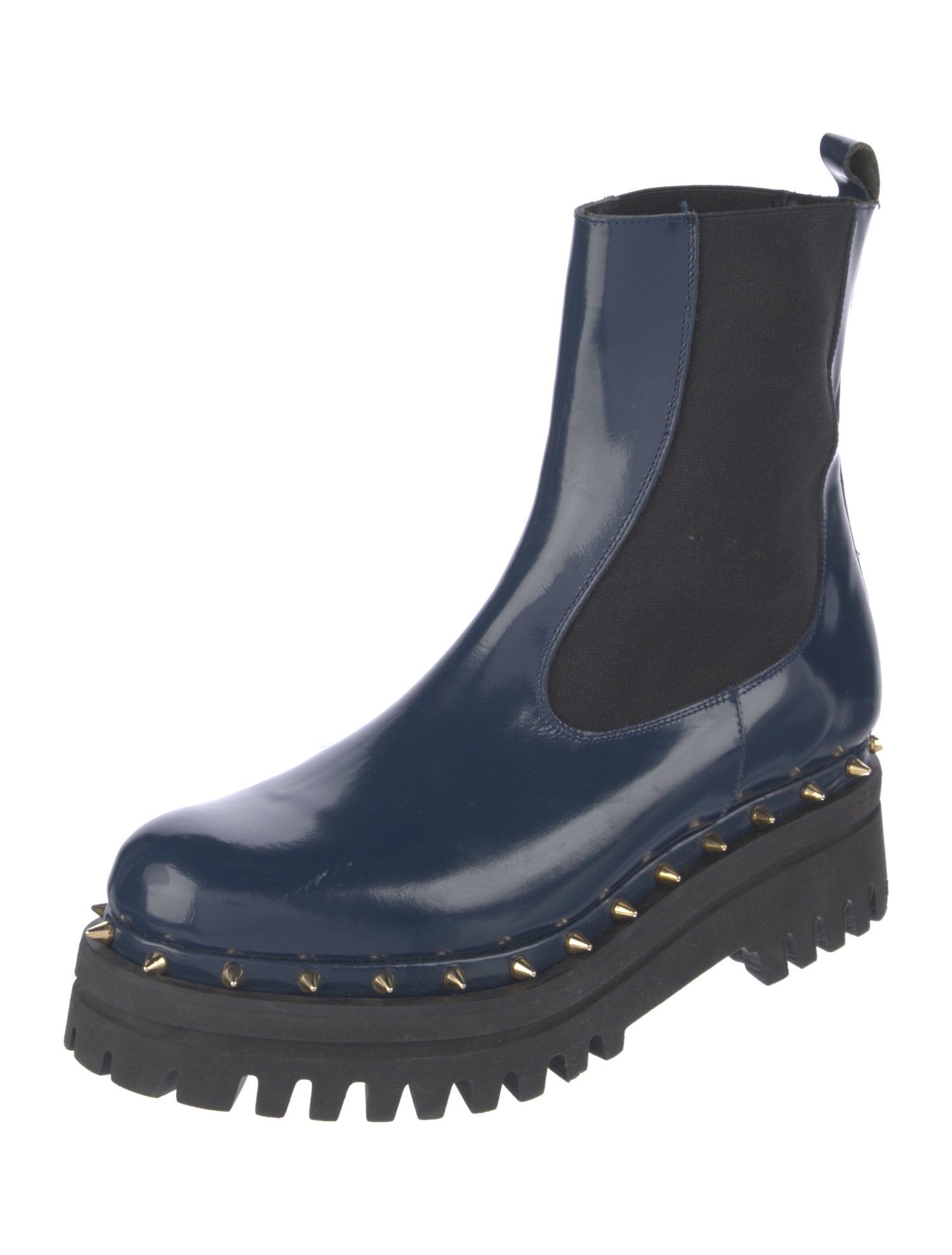 Paloma Barceló Leather Studded Accents Chelsea Boots