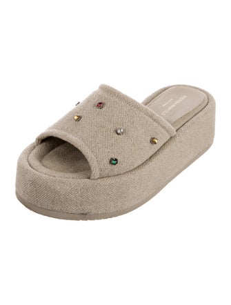 Paloma Barceló Canvas Crystal Embellishments Espadrilles