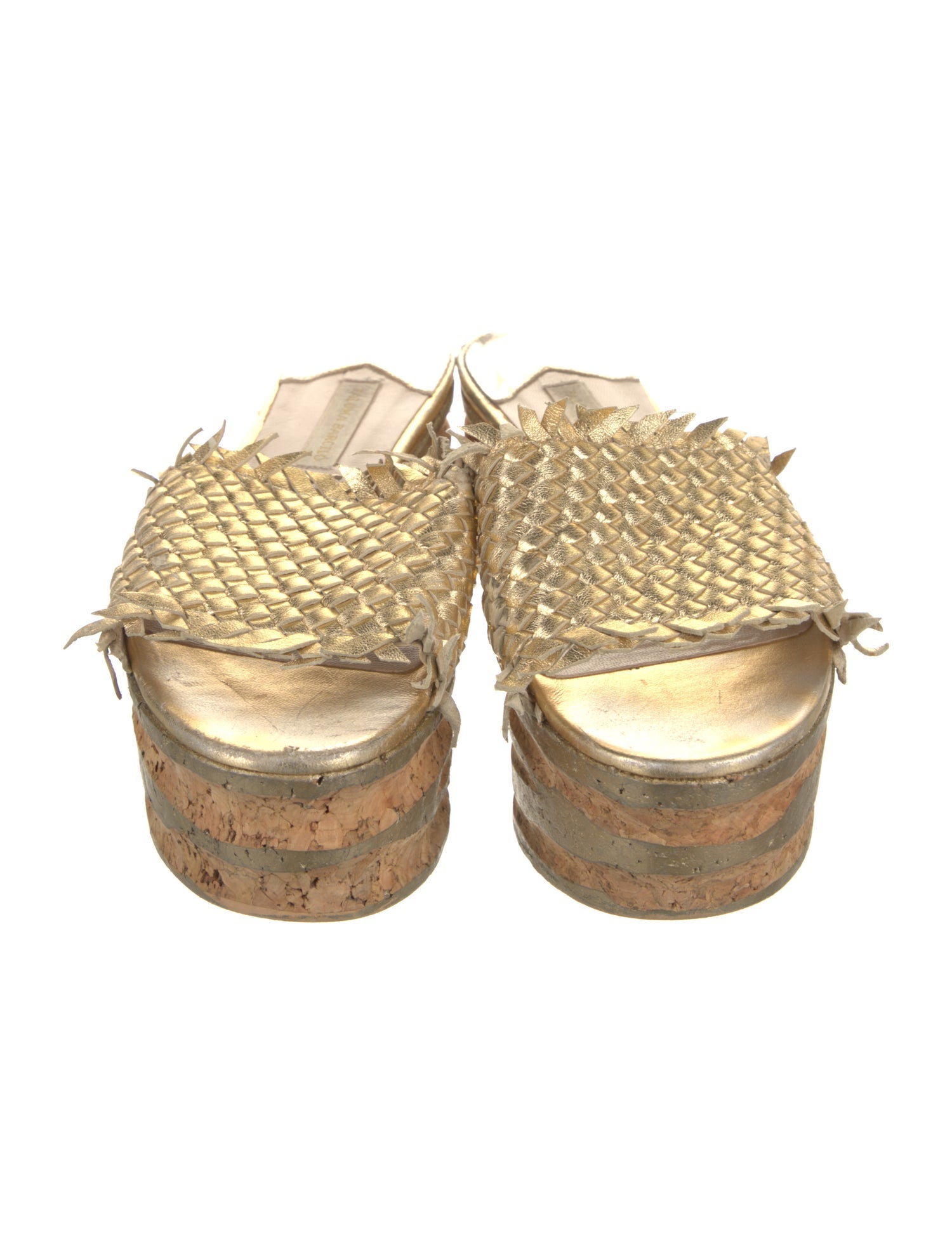 Paloma Barceló Leather Fringe Trim Accent Slides