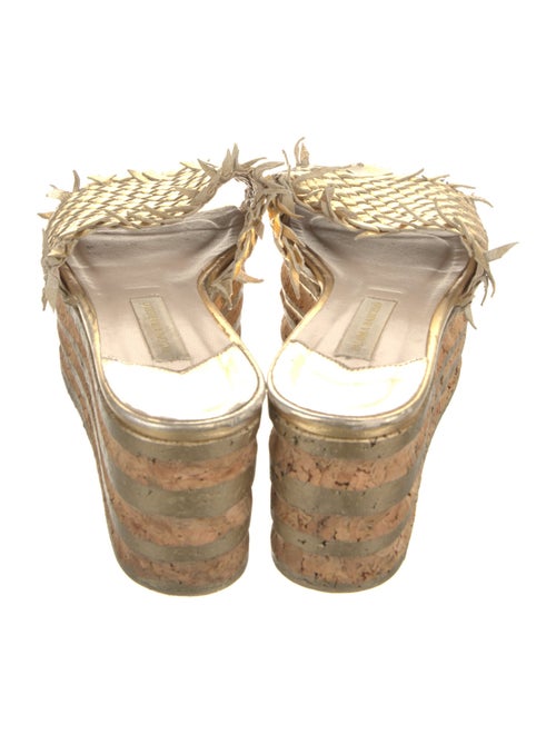 Paloma Barceló Leather Fringe Trim Accent Slides