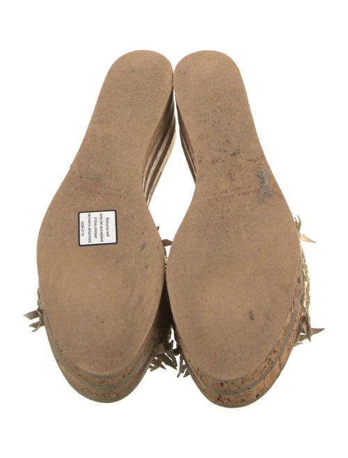 Paloma Barceló Leather Fringe Trim Accent Slides