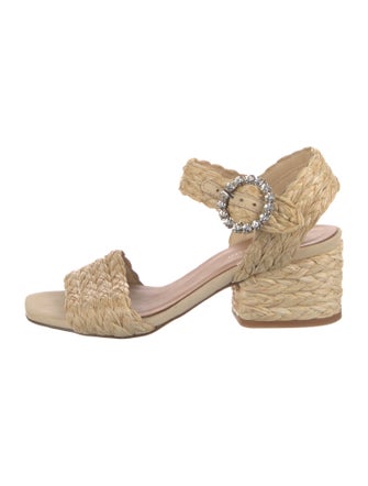 Paloma Barceló Raffia Crystal Embellishments Espadrilles