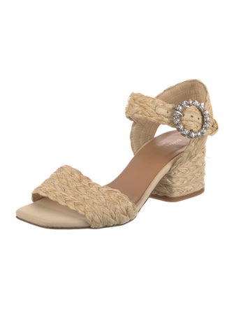 Paloma Barceló Raffia Crystal Embellishments Espadrilles