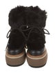 Paloma Barceló Leather Fur Trim Lace-Up Boots