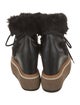 Paloma Barceló Leather Fur Trim Lace-Up Boots