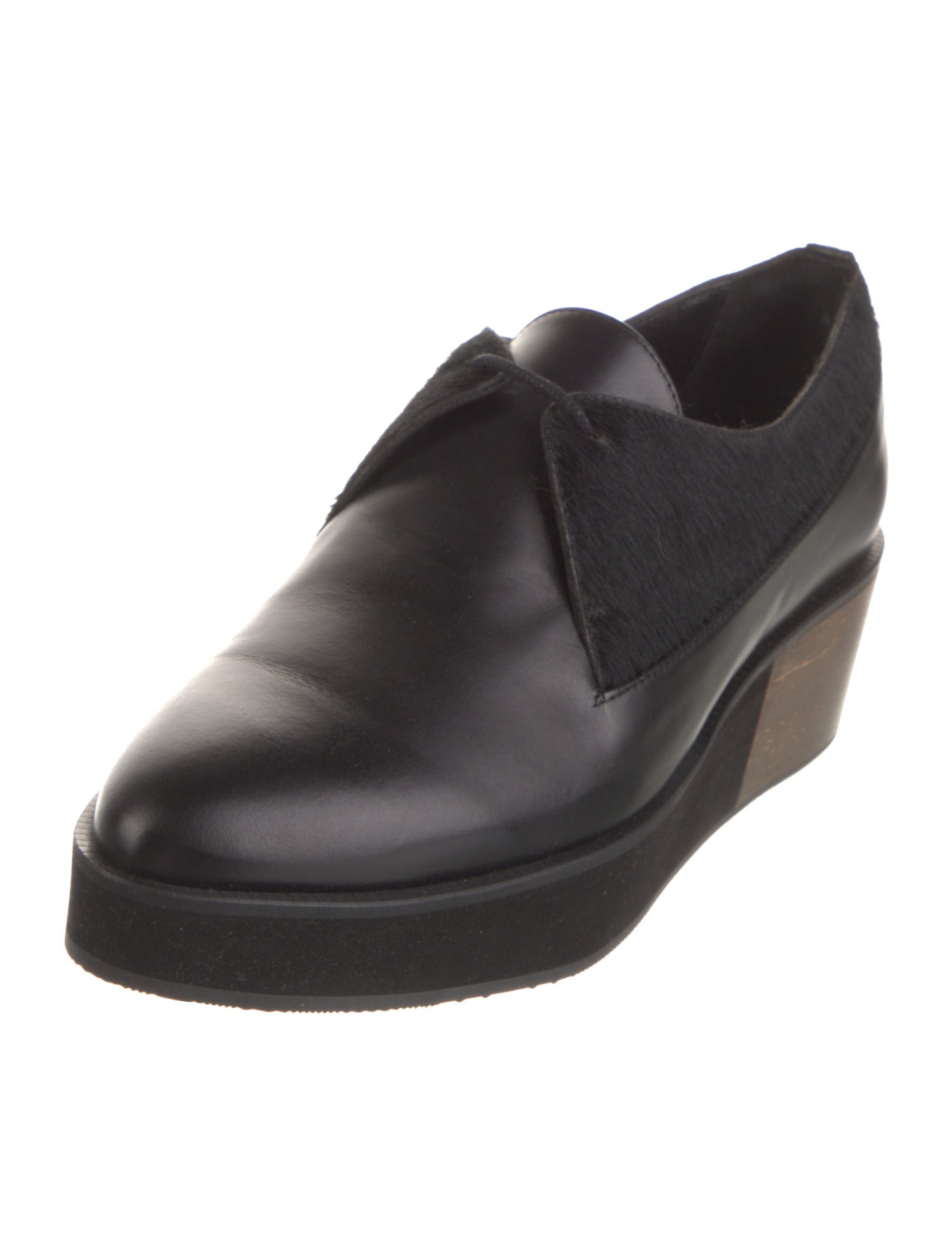 Paloma Barceló Leather Colorblock Pattern Oxfords