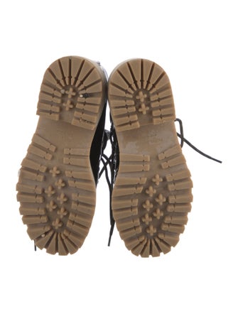 Paloma Barceló Patent Leather Colorblock Pattern Combat Boots