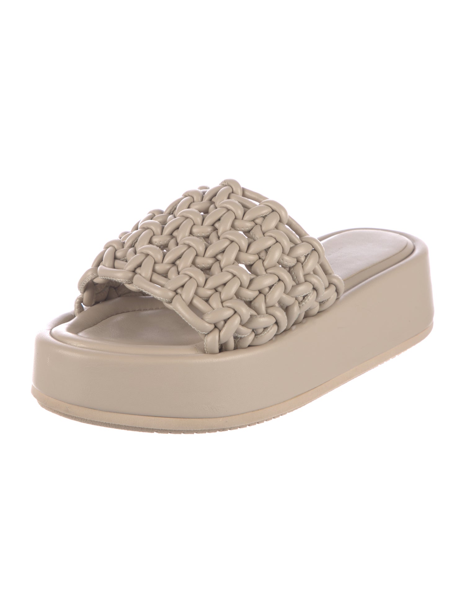 Paloma Barceló Leather Floral Print Slides