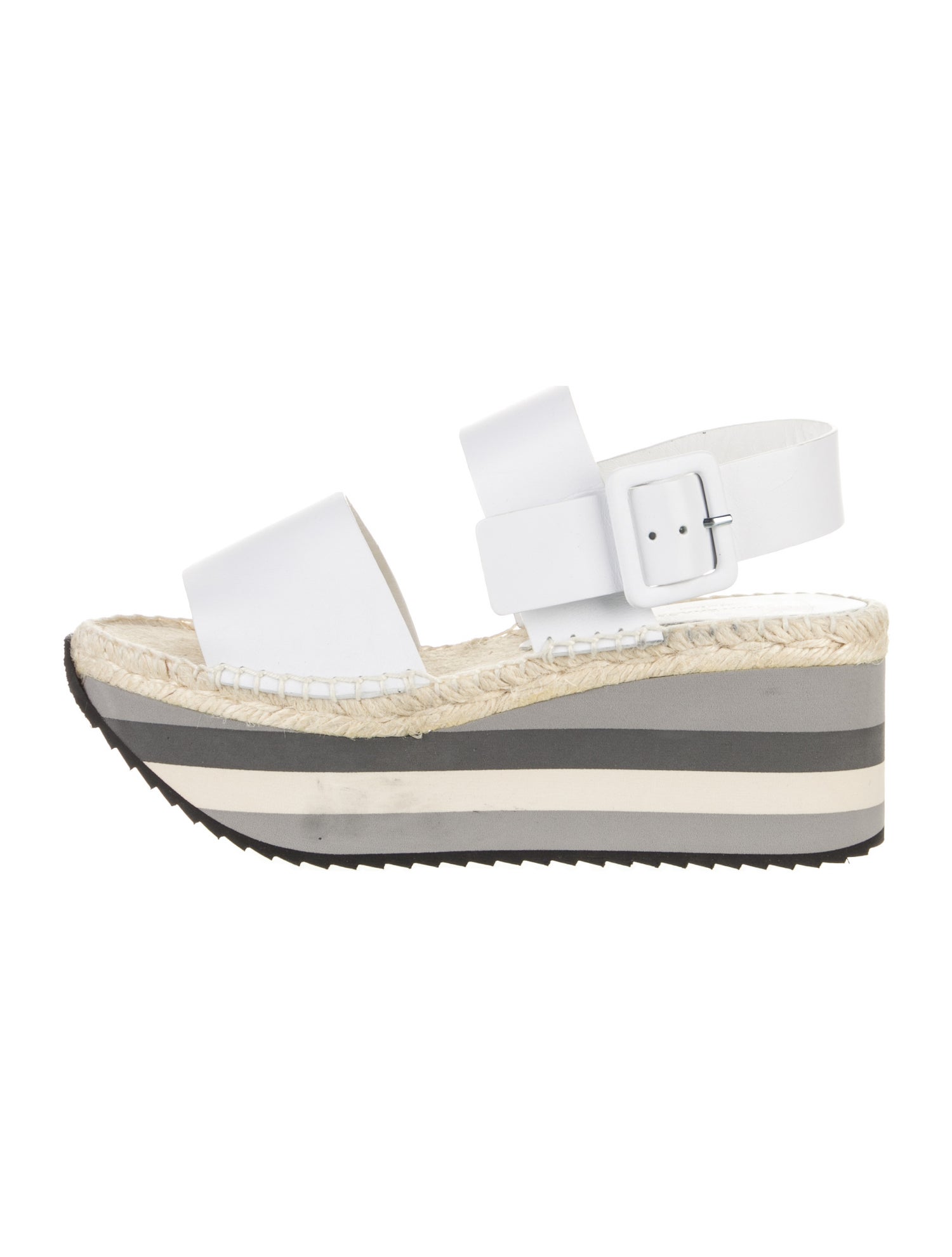 Paloma Barceló Leather Colorblock Pattern Slingback Sandals