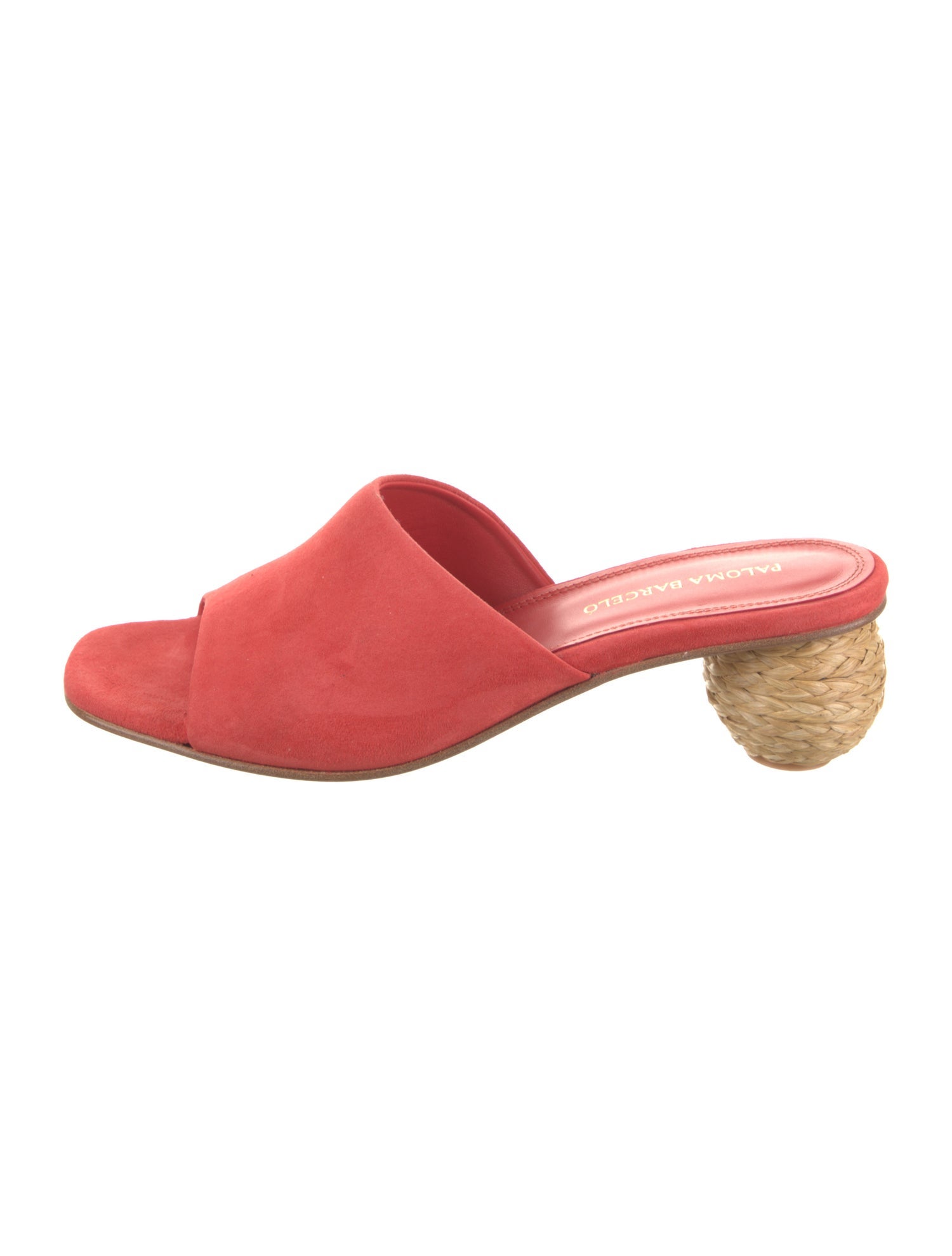 Paloma Barceló Suede Leather Trim Embellishment Slides