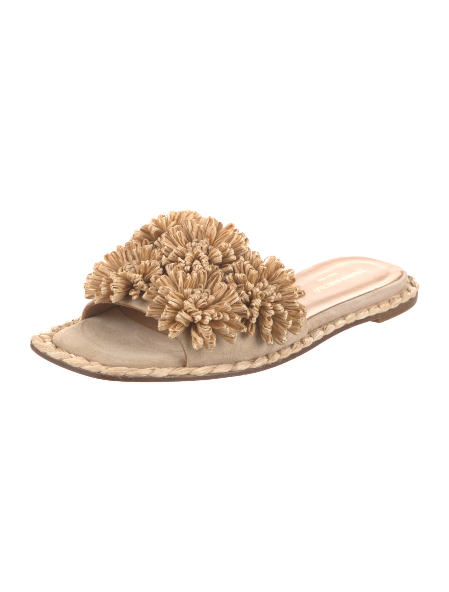 Paloma Barceló Suede Braided Accents Slides