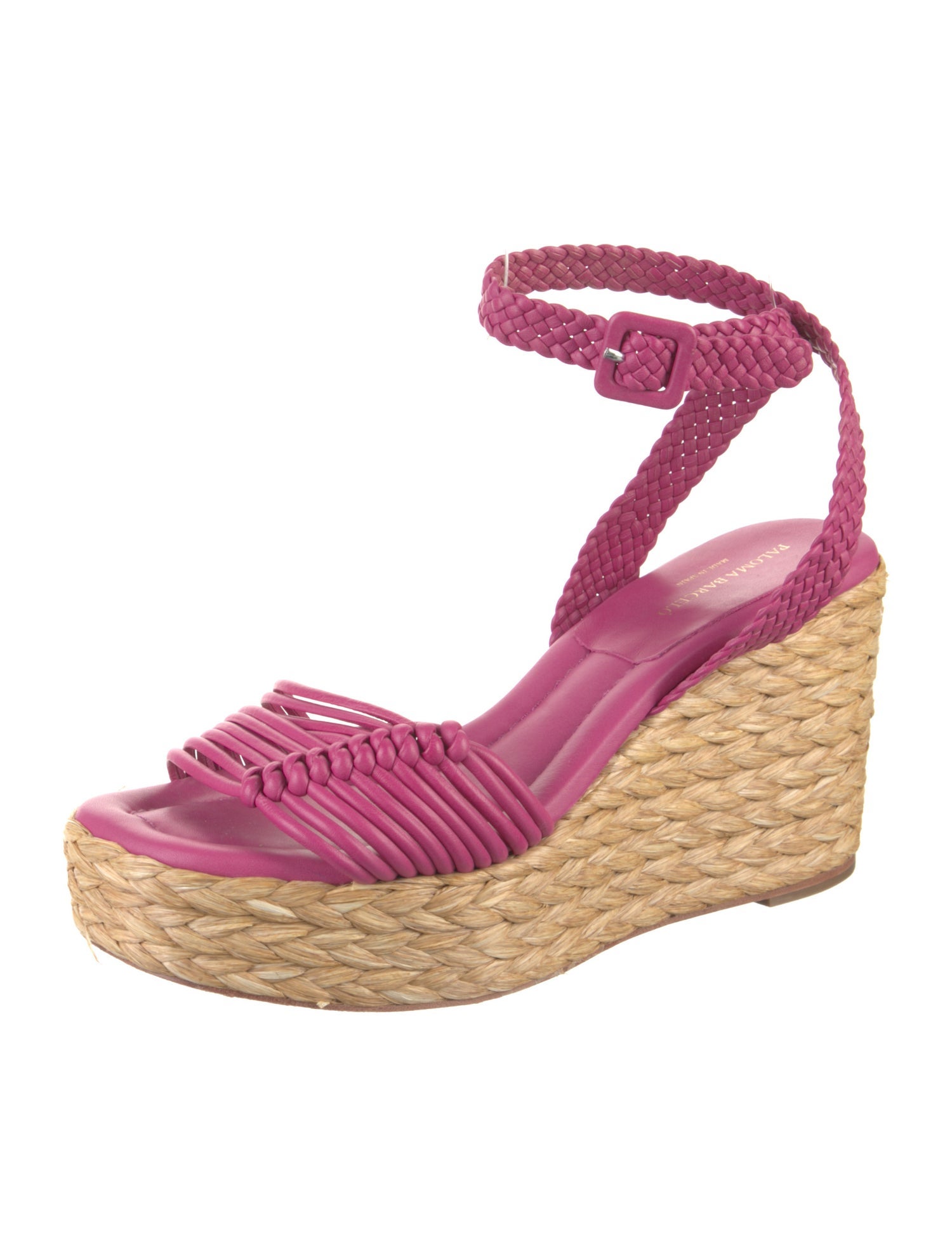 Paloma Barceló Leather Braided Accents Espadrilles