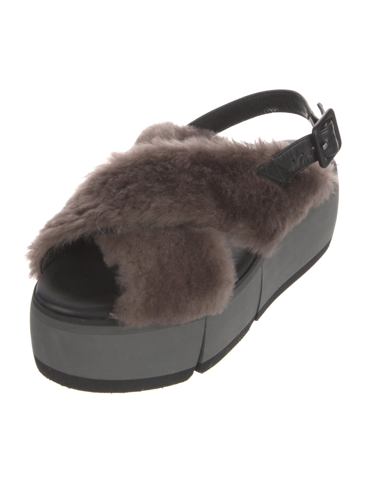 Paloma Barceló Fur Slingback Sandals