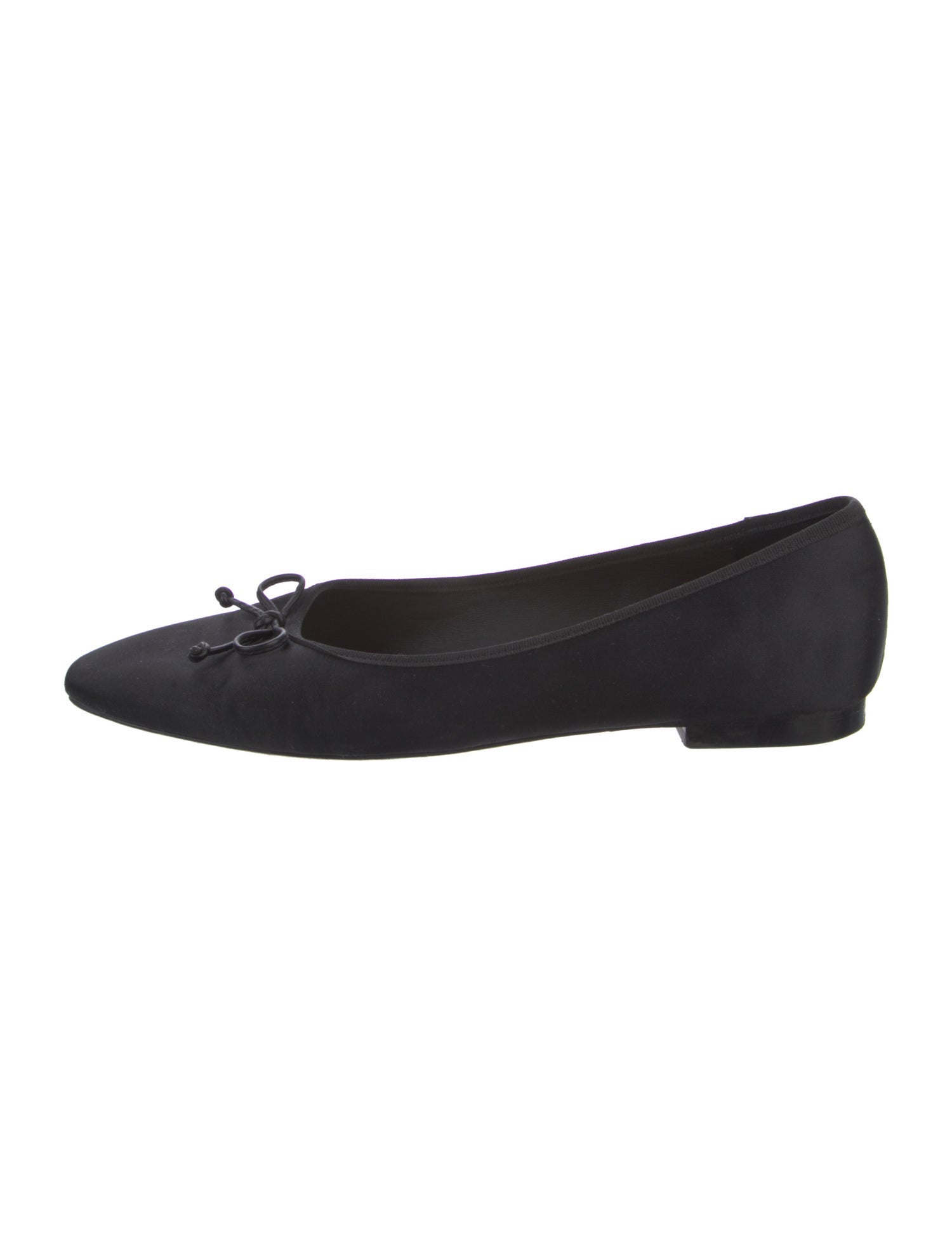 Porte & Paire Satin Bow Accents Ballet Flats