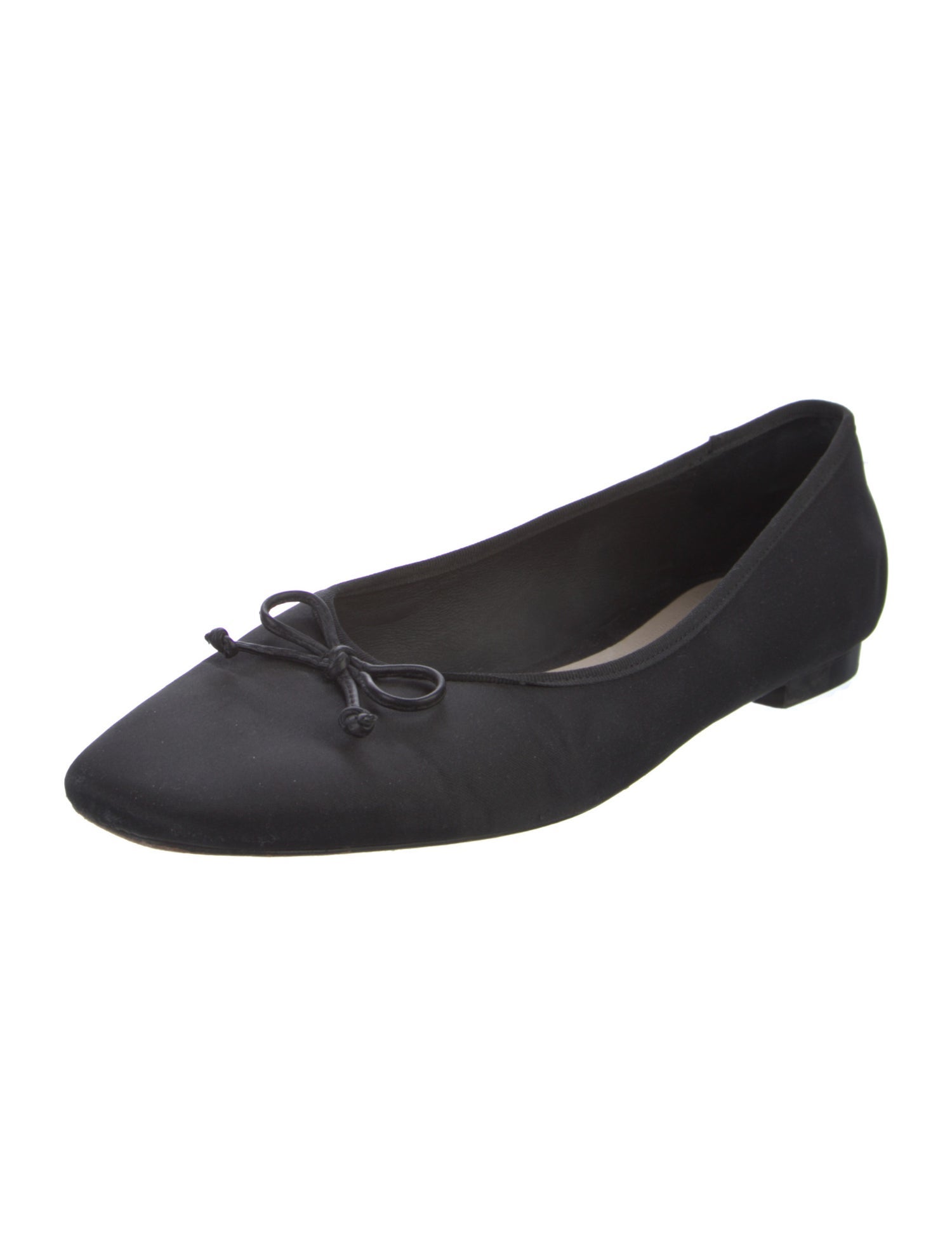 Porte & Paire Satin Bow Accents Ballet Flats