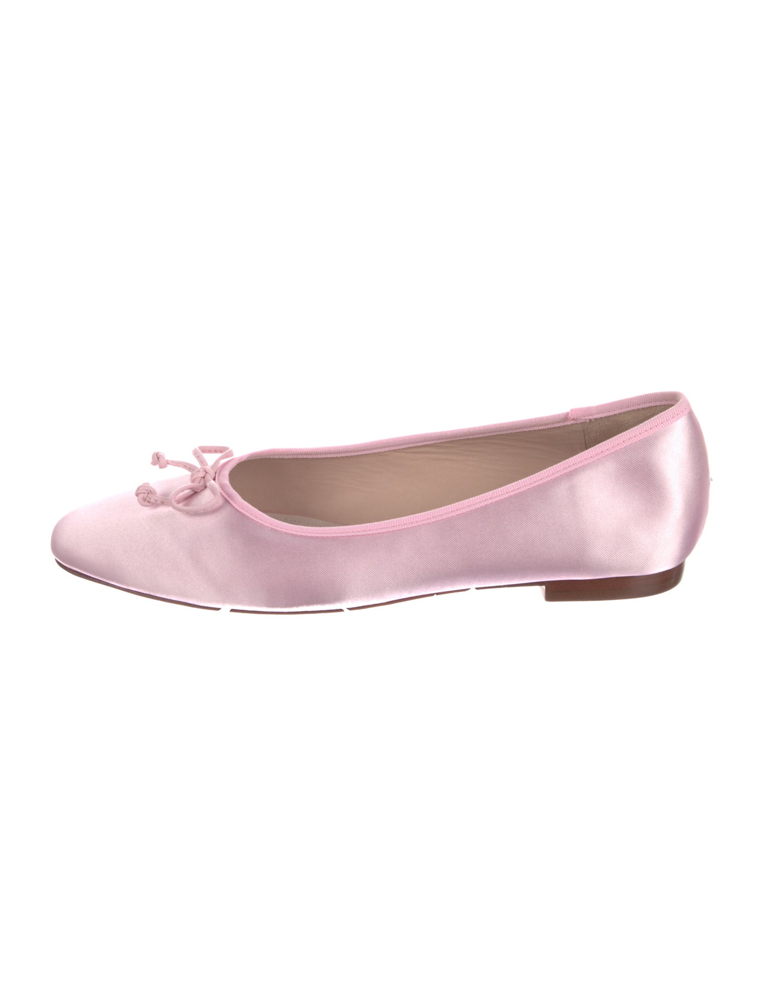 Porte & Paire Satin Bow Accents Ballet Flats