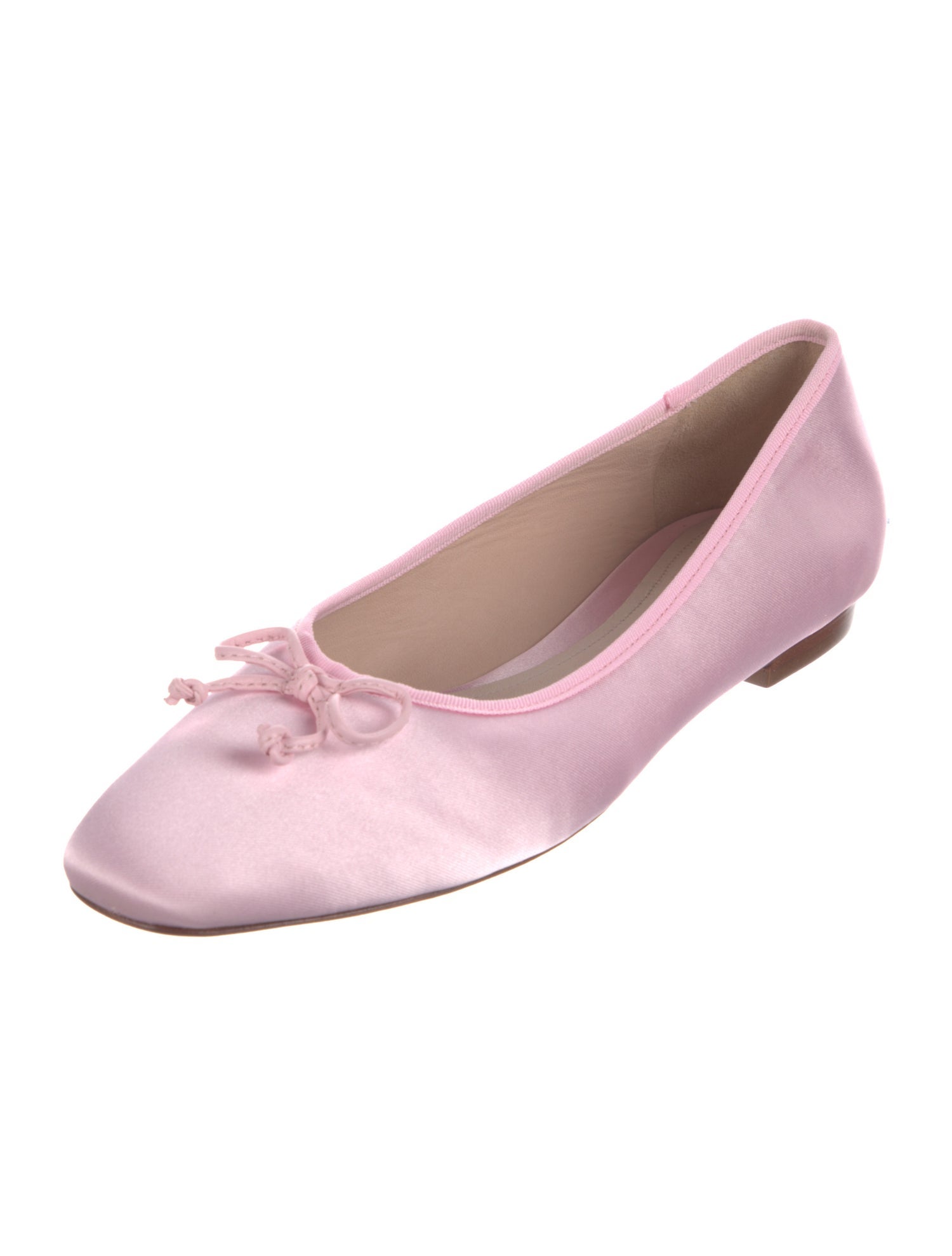 Porte & Paire Satin Bow Accents Ballet Flats