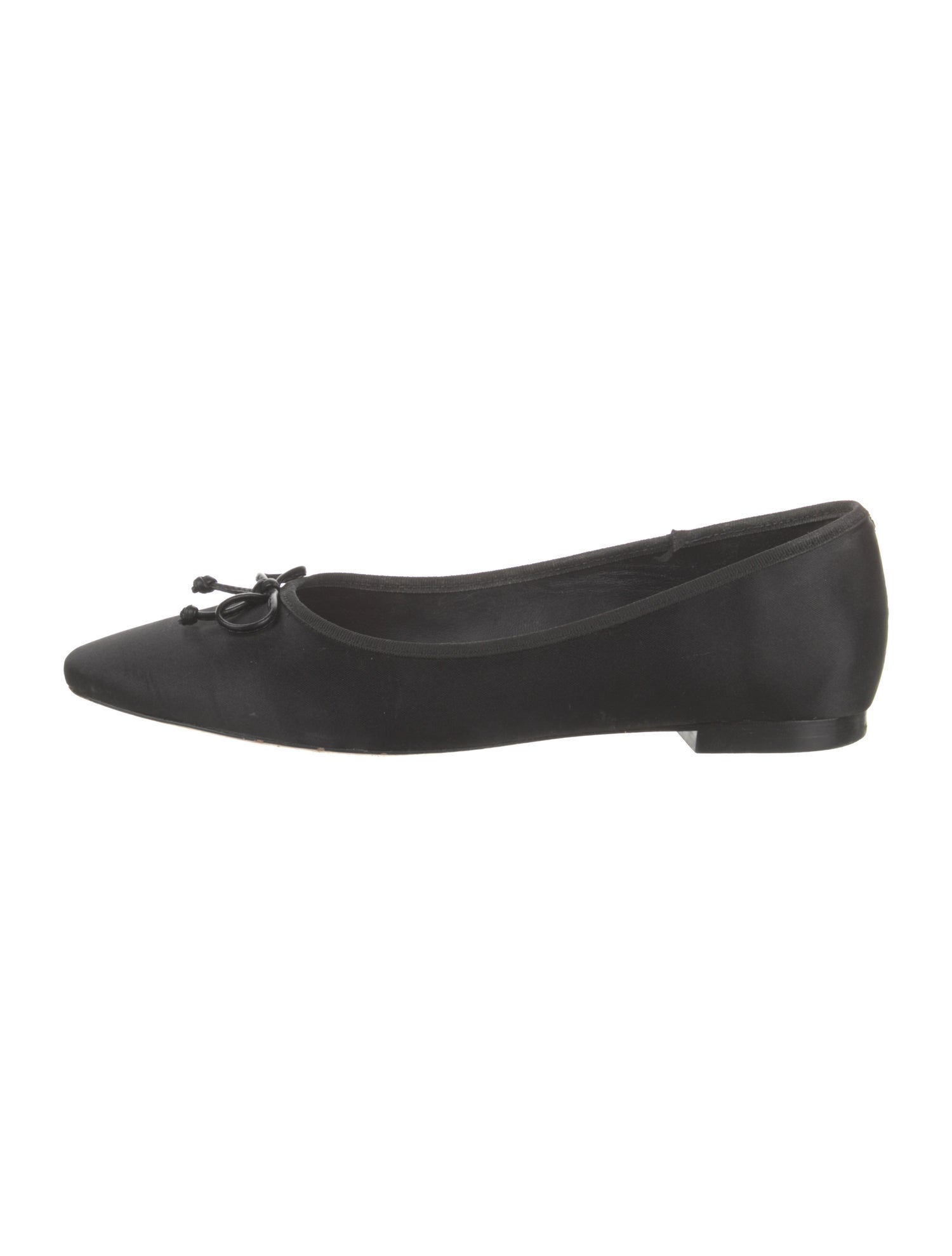 Porte & Paire Satin Bow Accents Ballet Flats