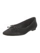 Porte & Paire Satin Bow Accents Ballet Flats