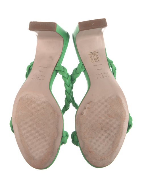 Porte & Paire Leather Braided Accents Slides